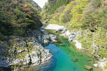 愛媛県久万高原町　面河川の風景