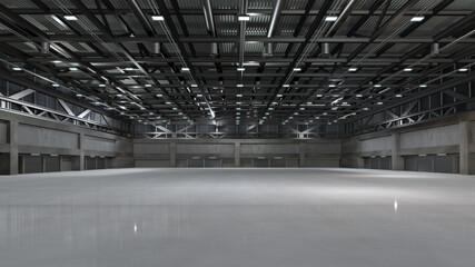 Empty exhibition hall center. backdrop for exhibition stands.3d render.