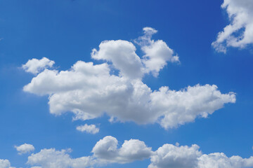 Obraz na płótnie Canvas white cumulus clouds in the blue sky