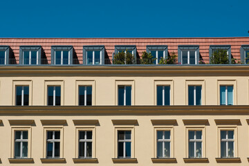 Fototapeta na wymiar residential building facade, apartment house -