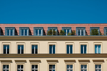 Fototapeta na wymiar house facade, residential building exterior, real estate -
