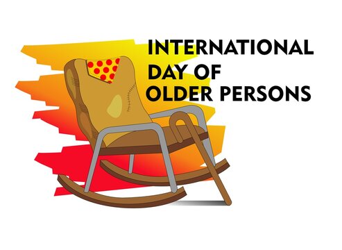 international day of older persons with old rocking chair vector illustration - Powered by Adobe