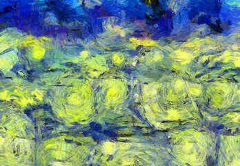 Abstract oil painting background Impressionist style illustrated to create designs.