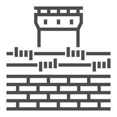 Naklejka premium Prison square line vector icon.