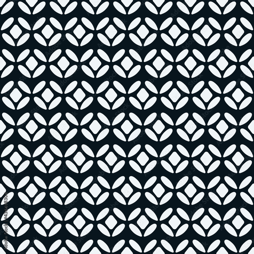 Poster white seamless round shapes. vector same ornament with white shapes.
