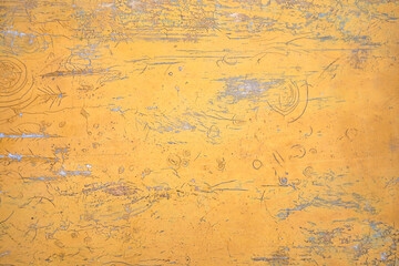 Yellow metal background, Grunge and scratch. Yellow Texture