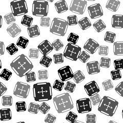 Black Area measurement icon isolated seamless pattern on white background. Vector