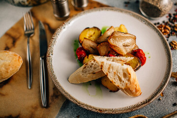 Cooked meat on a plate