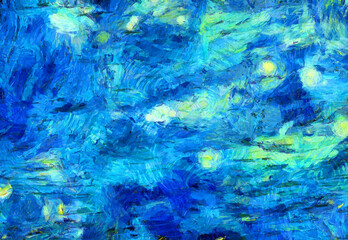 Abstract oil painting background Impressionist style illustrated to create designs.