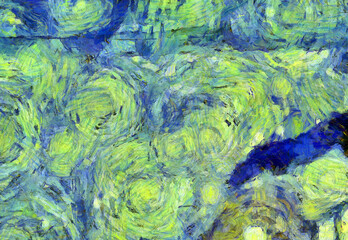 Abstract oil painting background Impressionist style illustrated to create designs.