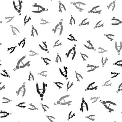 Black Drawing compass icon isolated seamless pattern on white background. Compasses sign. Drawing and educational tools. Geometric instrument. Vector