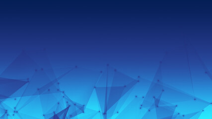Abstract technology and science polygonal space low poly background Tone blue with connecting dots and lines.