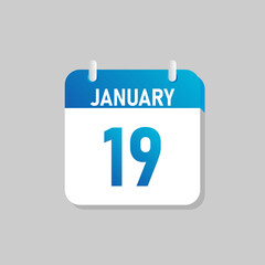 Fototapeta premium White daily calendar Icon January in a Flat Design style. Easy to edit Isolated vector Illustration.