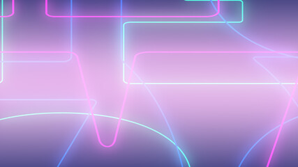 Abstract pink green and yellow neon pastel light gradient background.3d render illustration.