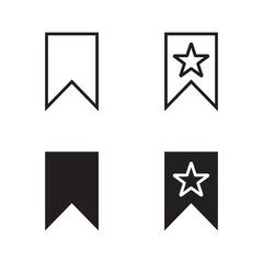 Bookmark icon set with star