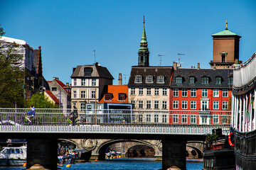 Fototapeta na wymiar Bridges and canals in Copenhagen