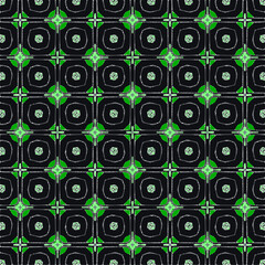 creative seamless geometric pattern black and green colors