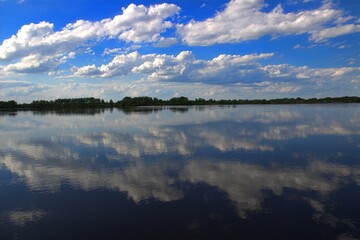 reflection of clouds in water