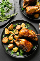 Tasty grilled quails