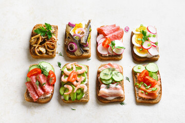 Open faced sandwiches
