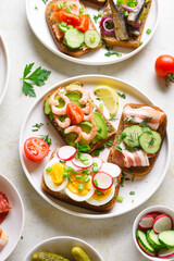 Open faced sandwiches