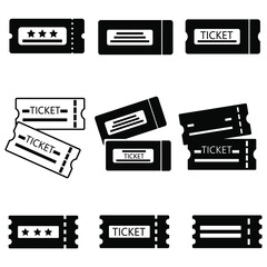 Ticket icon. symbol set symbol vector elements for infographic web.