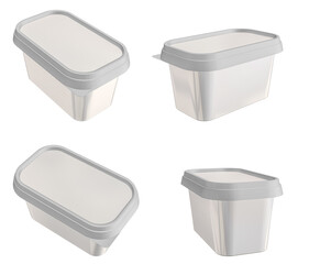 3D rendering - High resolution image Margarine tub Isolated on a white background  high quality details