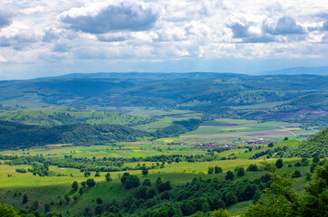 Fototapeta na wymiar landscape with hills on a cloudy day