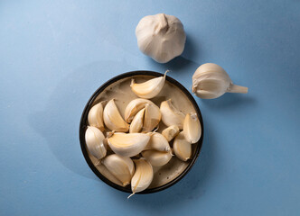 Fresh garlic on the table