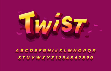 modern 3d colorful alphabet uppercase and lowercase