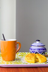 Making of arepas for breakfast, isolated, 