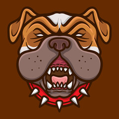 bulldog head logo esport illustrator