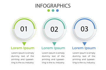 Business data visualization. Process chart. Abstract elements of graph, diagram with steps,  infographic template with 3 options. Vector illustration.