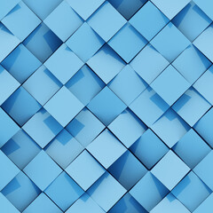 Fototapeta na wymiar Blue seamless tileable pattern of rhombs 3D render illustration