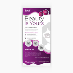 Spa beauty salon rack card dl flyer design template