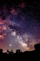 Fototapeta na wymiar A beautiful milkyway on a night sky with stars and nice background