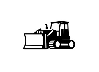Naklejka premium Bulldozer isolated icon. From construction. Logo sign symbol 