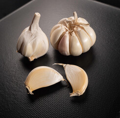 Fresh garlic on the table