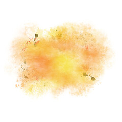 Yellow Water color stain.orange splash Hand Drawn watercolor illustration.