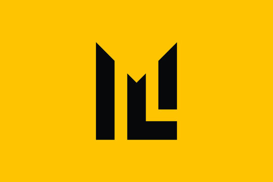 ML logo letter design on luxury background. LM logo monogram initials letter concept. ML icon logo design. LM elegant and Professional letter icon design on background. M L ML LM