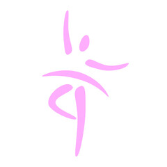 Ballet silhouette icon. Pink ballerina. Vector illustration 
