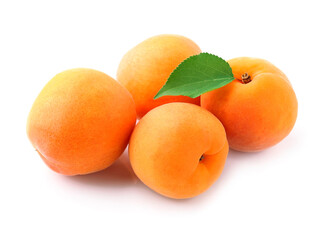 Sweet apricots with leaves