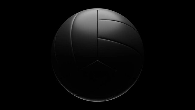 Black volleyball ball isolated on black background.
Loop able 3d animation for background.

