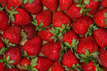 Strawberry full screen. Ripe fresh strawberries. Healthy diet.