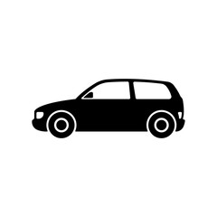Car icon. Black silhouette. Side view. Vector simple flat graphic illustration. The isolated object on a white background. Isolate.