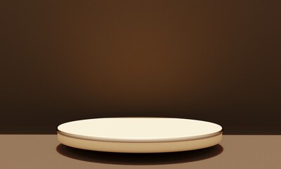Scene with podium for mock up presentation in minimalism style with copy space, 3d render abstract background