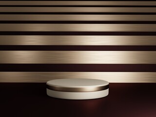 Scene with podium for mock up presentation in minimalism style with copy space, 3d render abstract background