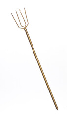 golden trident isolated on white background