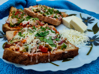 Homemade Morning Breakfast Bread Pizza