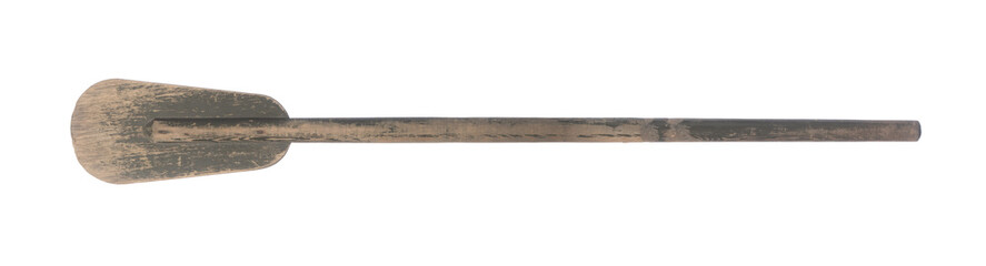 old wooden paddle isolated on white background - obrazy, fototapety, plakaty